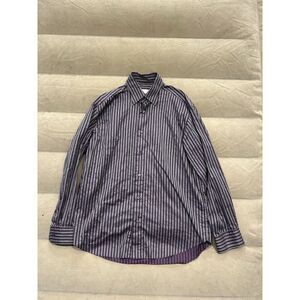 Brioni Mens Large Purple Long Sleeve Button Up Shirt